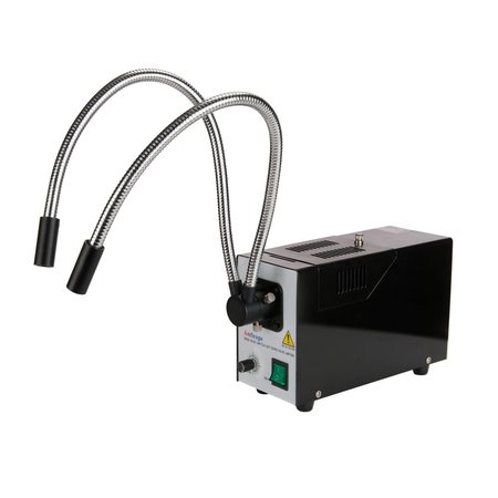 AMSCOPE 150W Fiber Optic Dual Gooseneck Illuminator for Microscopes HL250-BY